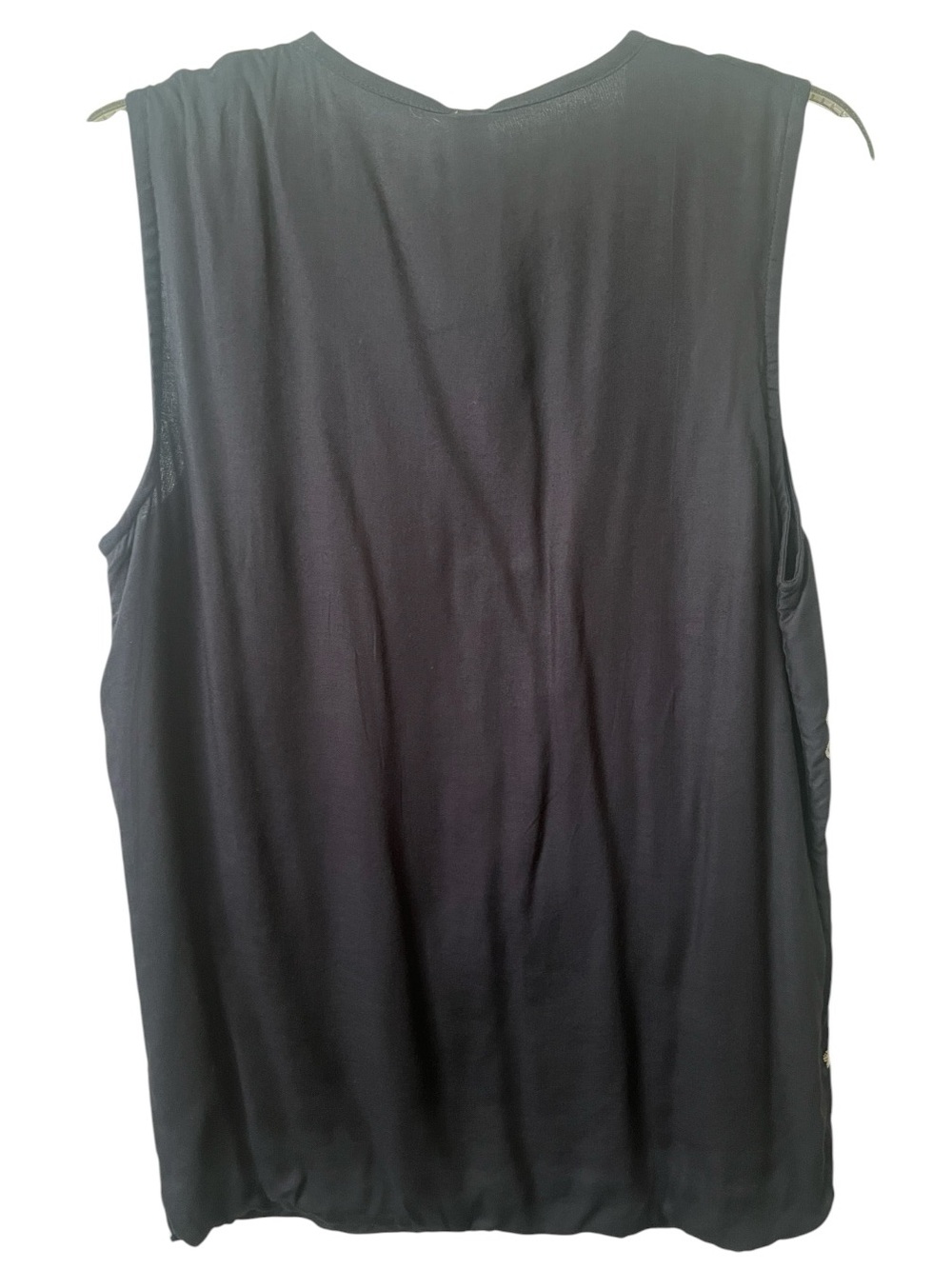 NWT Nekane Embroidered Boho Vest Black Gold Metallic Tassel Tie Size Small - Picture 5 of 10